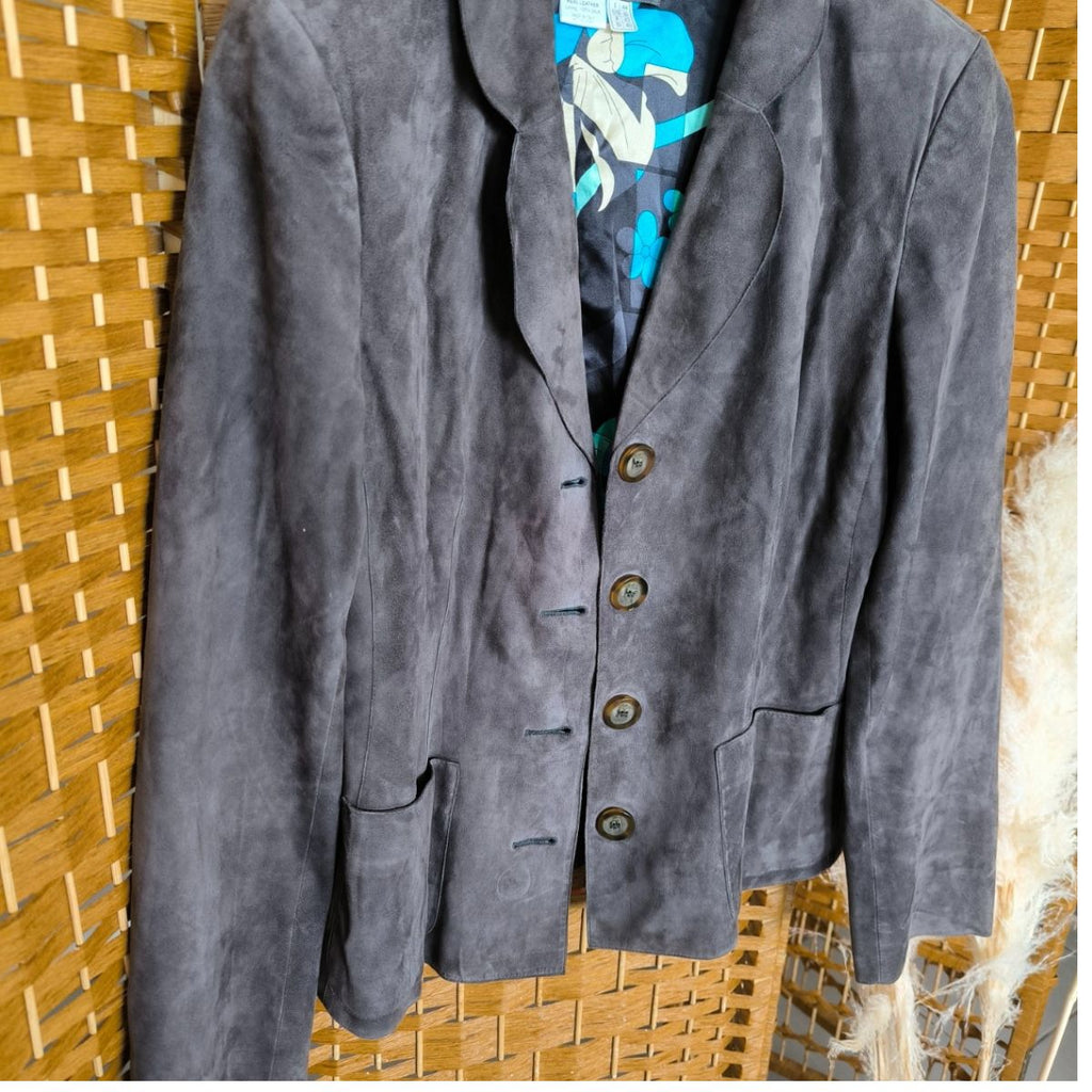 Veste en suede et soie Salvatore Ferragamo.