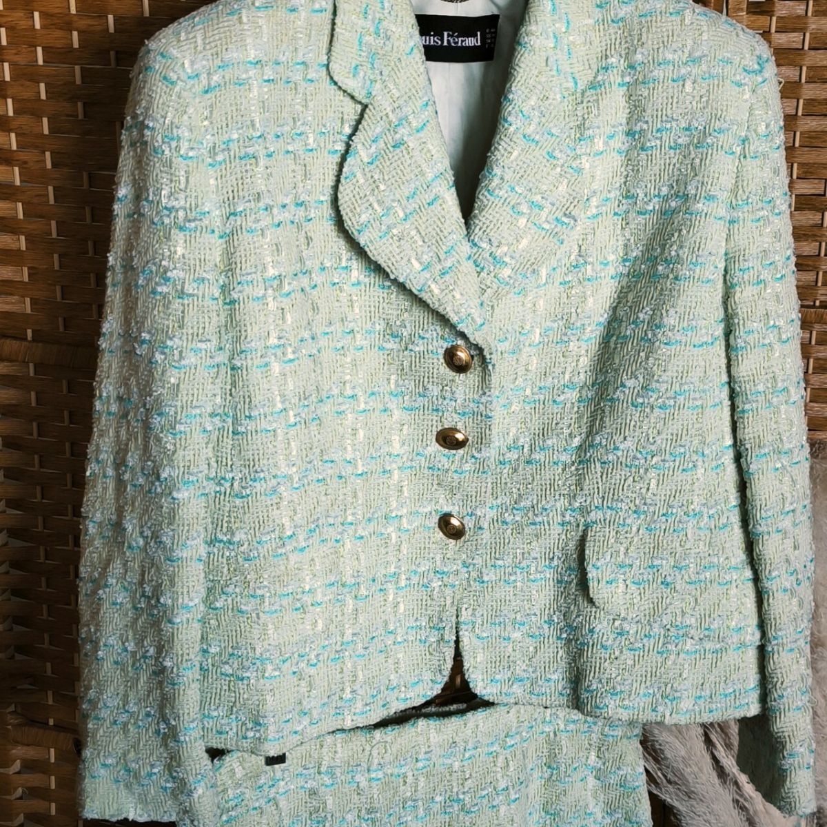 Ensemble tailleur en tweed Louis Féraud vintage