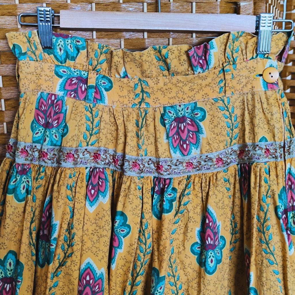 Jupe à jupons en tissu provençal vintage Bleu Blanc Rouge