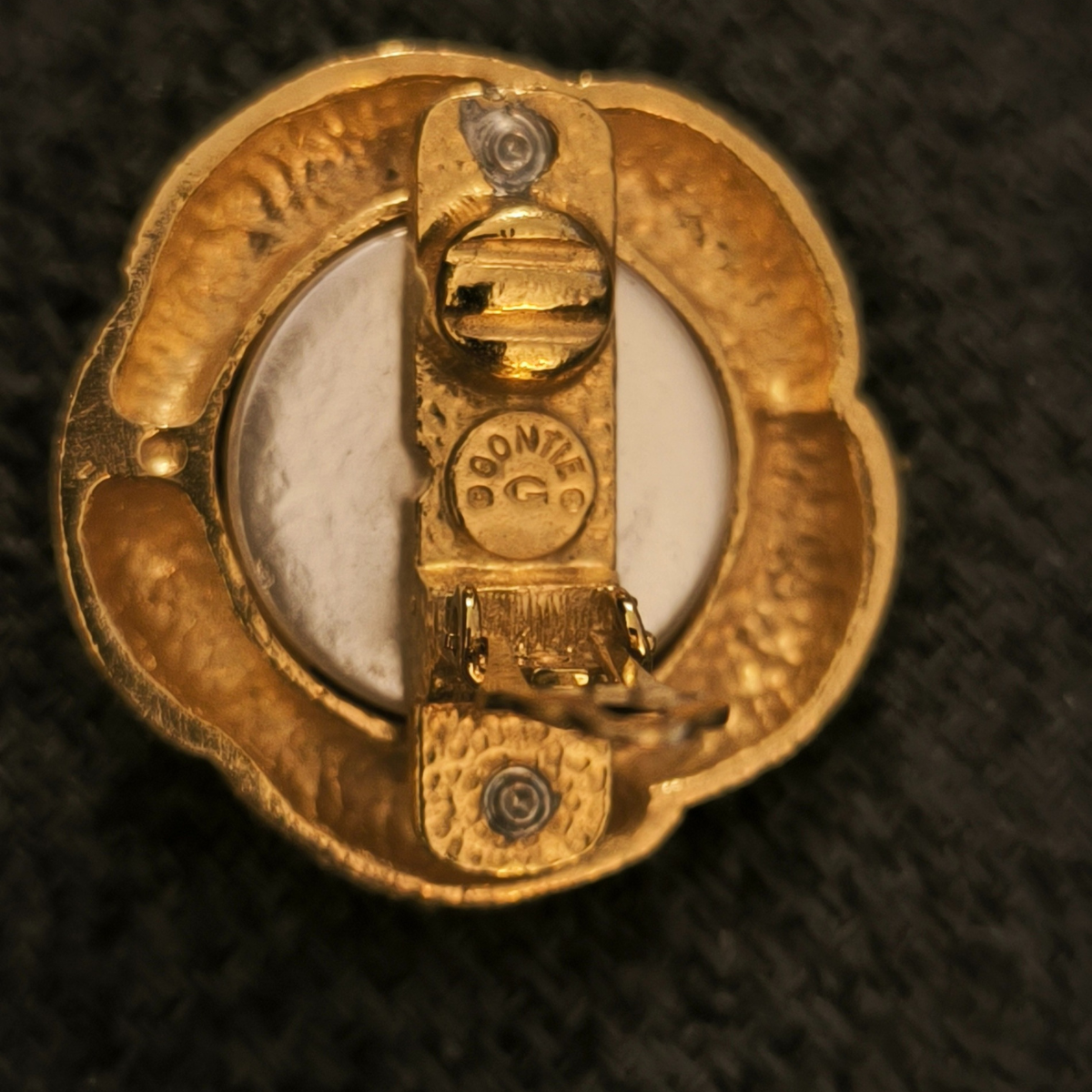 Boucles d'oreilles clip vintage fleurs Gontie