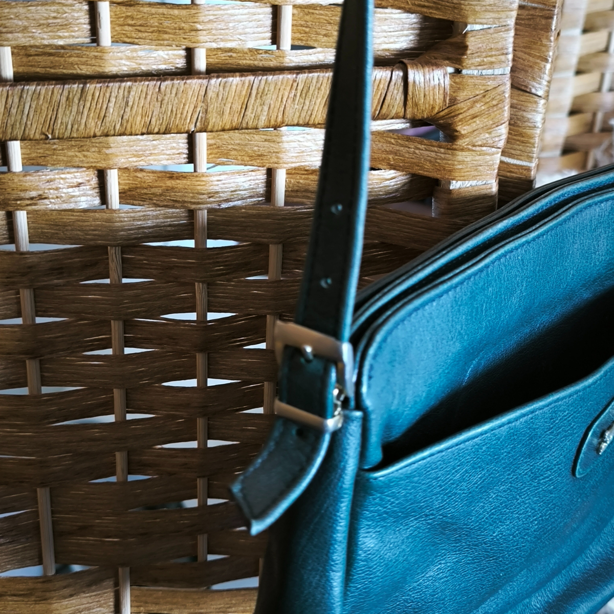 Sac à bandoulière en cuir vert sombre vintage