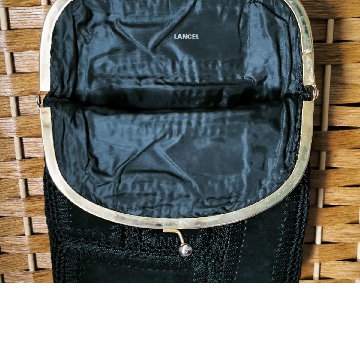Ancienne minaudière en patchwork de cuir Lancel