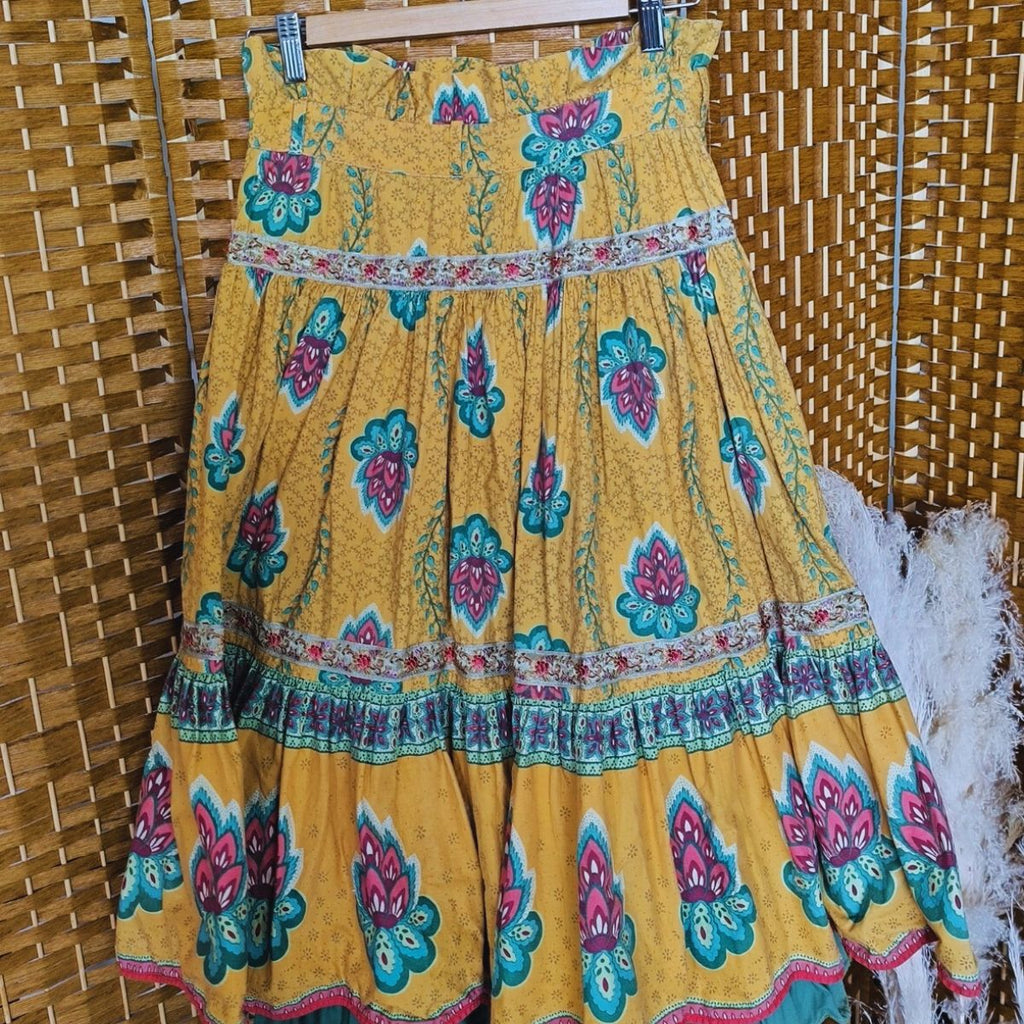 Jupe à jupons en tissu provençal vintage Bleu Blanc Rouge