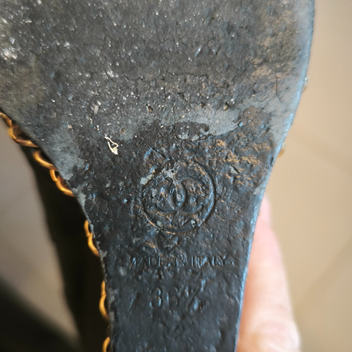 Bottes hautes Chanel en cuir